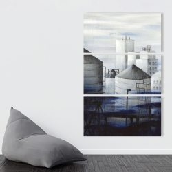 Canvas 40 x 60 - Gray city with blue clouds