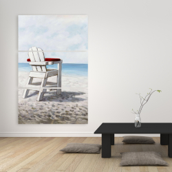 Toile 40 x 60 - Chaise de plage blanche