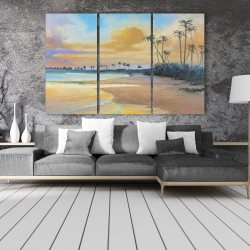 Toile 40 x 60 - Couché de soleil à la mer