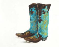 Blue cowboy boots