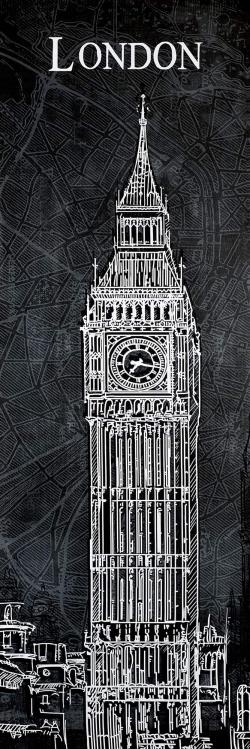 Esquisse du big ben sur fond de carte