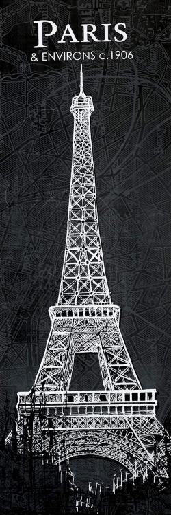 Esquisse de la tour eiffel sur fond de carte