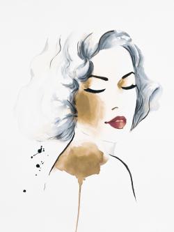 Classic woman watercolor