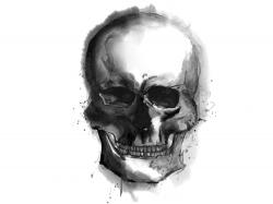 Crâne foncé aquarelle