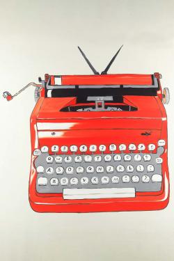 Machine à écrire rouge