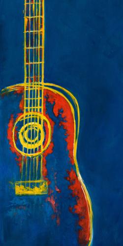 Guitare bleue abstraite et moderne