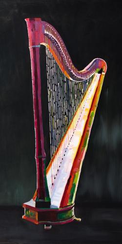 Colorful realistic harp