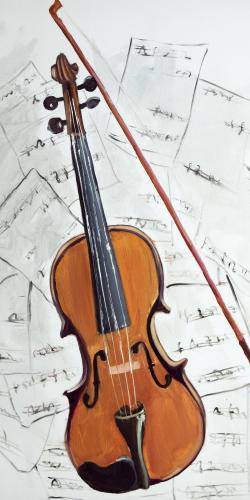 Violin on music sheet