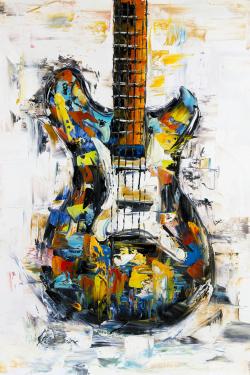 Guitare colorée abstraite