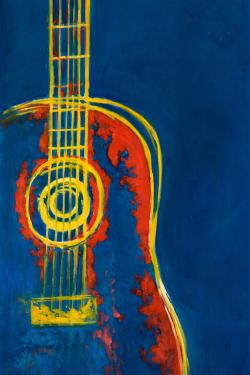 Guitare bleue abstraite et moderne