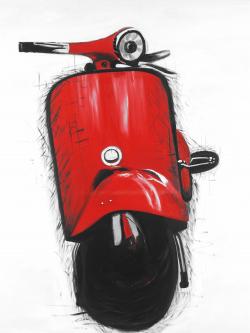 Red italian scooter