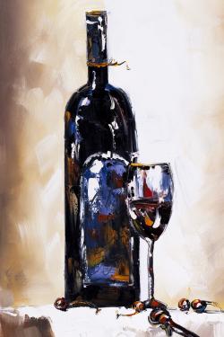 Bottle and a glass of red wine