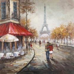 Couple walking in paris street