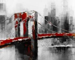 Pont brooklyn abstrait et rouge