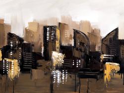 Paysage urbain abstrait et brun