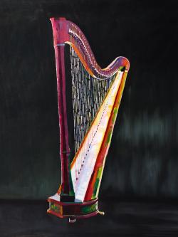 Colorful realistic harp