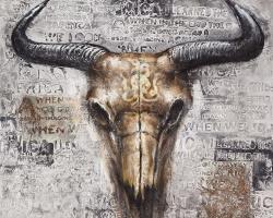 Bull skull with typography