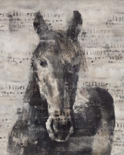 Abstract horse with typography