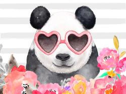 Panda à lunette en forme de coeur