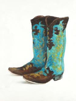 Blue cowboy boots