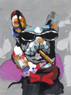  bulldog abstrait avec un cigare