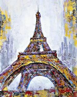 Tour eiffel abstraite avec éclats de peinture