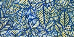 Blue leaf patterns