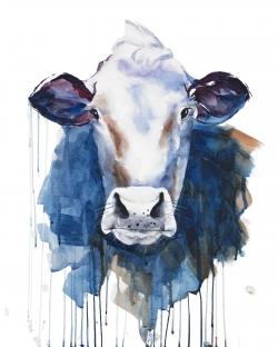 Watercolor cow