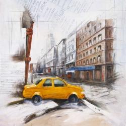 Esquisse d'un taxi dans la rue