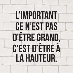 L'important ce n'est pas d'être grand...