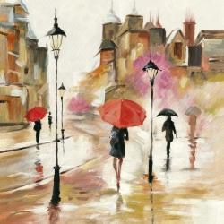 Passants sous leur parapluies