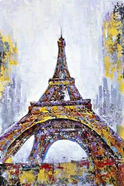 Tour eiffel abstraite avec éclats de peinture