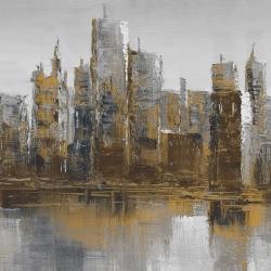 Paysage urbain gris et jaune