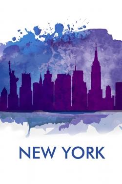 Silhouette bleue de la ville de new york