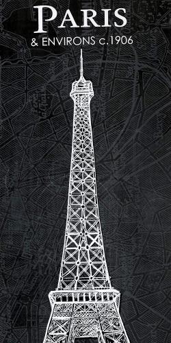 Esquisse de la tour eiffel sur fond de carte