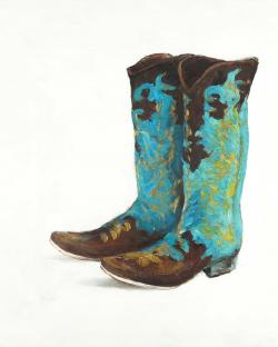 Blue cowboy boots