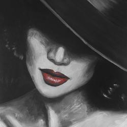 Mysterious red lips lady