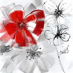 Red & gray flowers
