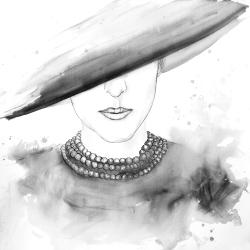 Femme mystérieuse à chapeau