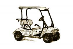 Illustration d'une voiturette de golf