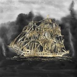 Illustration of a  old sailing ship