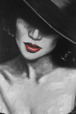 Mysterious red lips lady