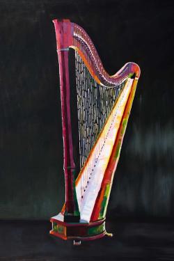 Colorful realistic harp