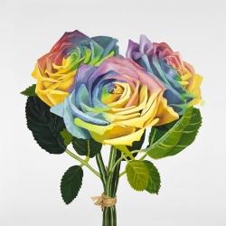 Bouquet de roses arc-en-ciel