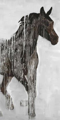 Cheval brun abstrait