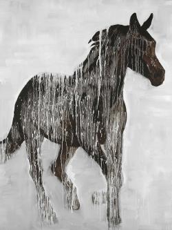 Cheval brun abstrait