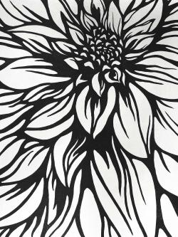 Dahlia flower outline style