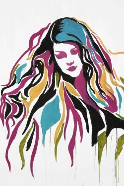 Woman graffiti art