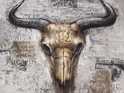 Bull skull with typography