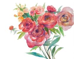 Bouquet de fleurs à l'aquarelle